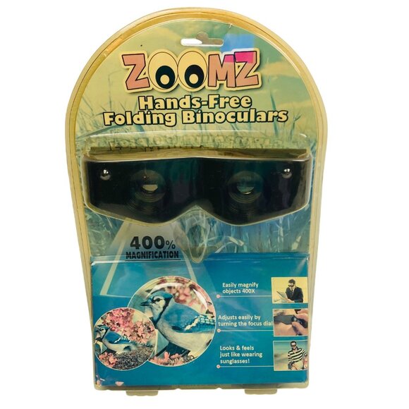Zoomz Hands-Free Folding Binoculars With 400% Magnification Vintage - Picture 1 of 3